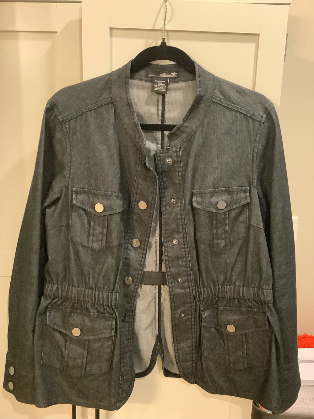 Willi Smith Gray Denim Utility Jacket - Picture 3 of 7